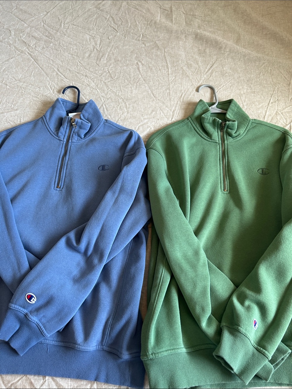 Champion Quarter-Zip Sweatshirts - Blue & Green